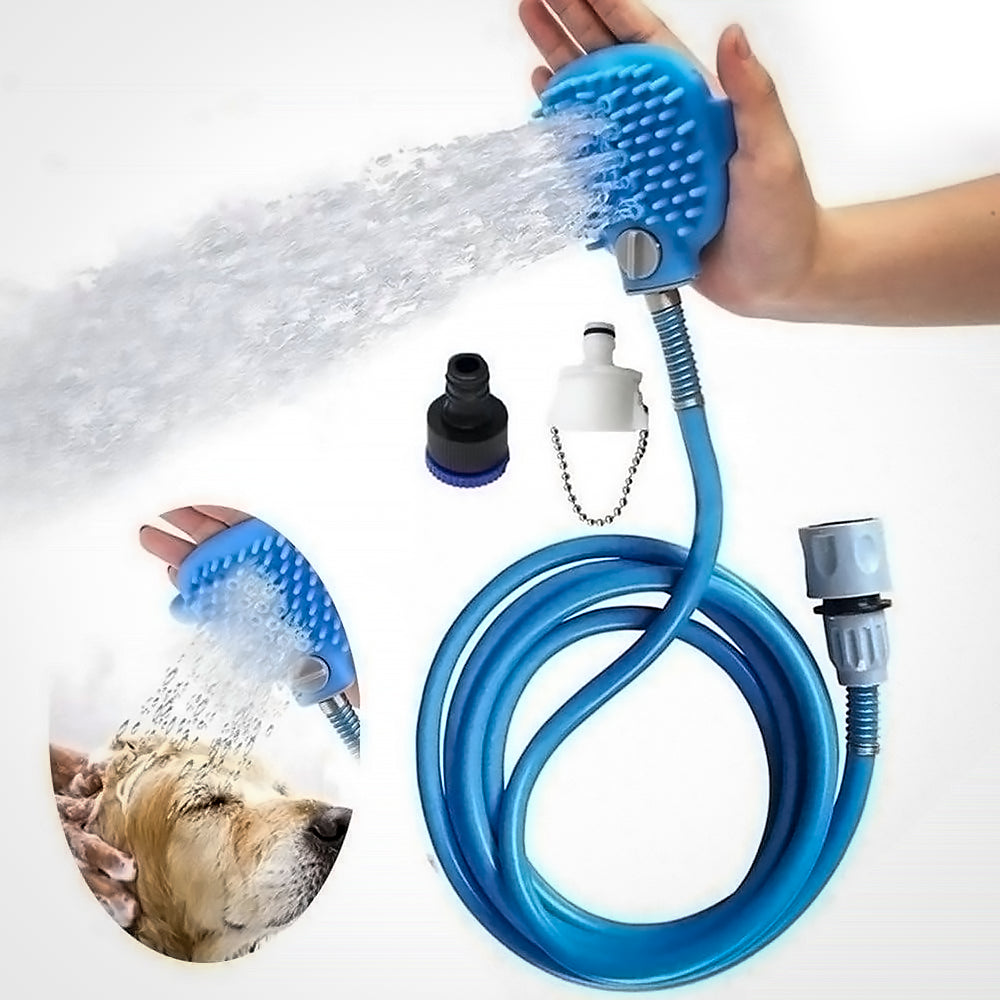 Spruzzatore Doccia + Spazzola per Massaggi 2in1 per Cani