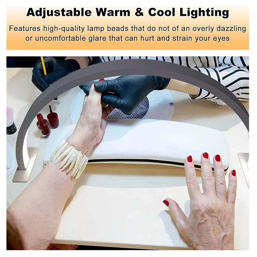 Lampada per Estetica da Scrivania a Mezza Luna - Luce a Led 3000/6000k - Mani, Viso, Tatuaggi