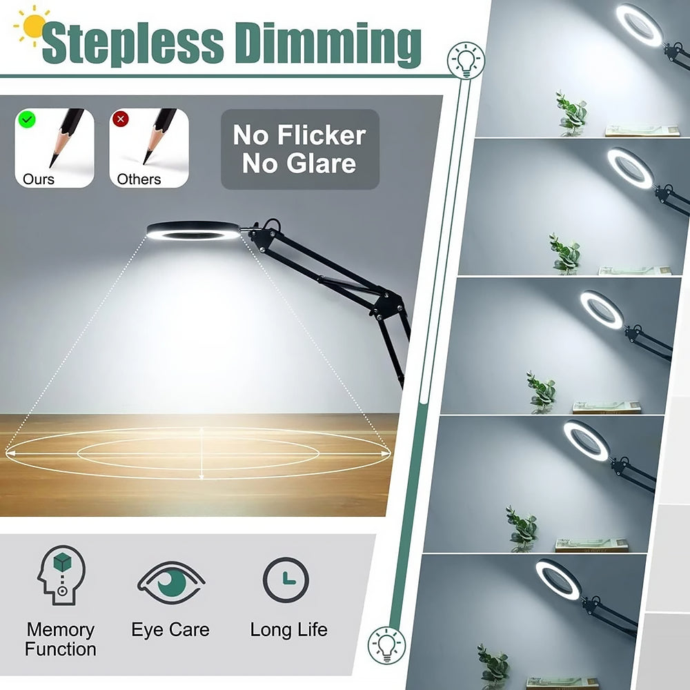Lampada Lente ingrandimento 10X a LED - 3 modalità di colore per Estetica, Tatuaggi, Modellismo, Lettura e Lavori di Precisione