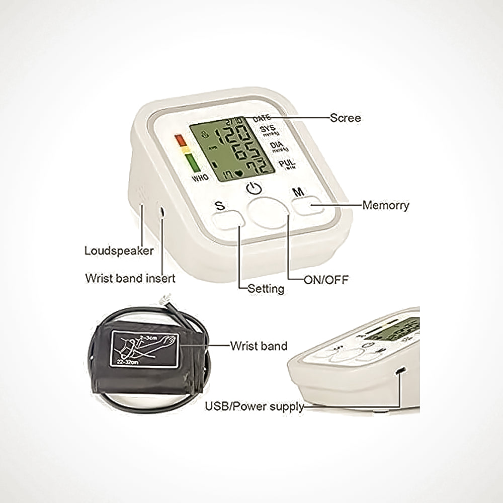 Misuratore Pressione del Sangue e Battito Cardiaco | Automatico LCD Digitale