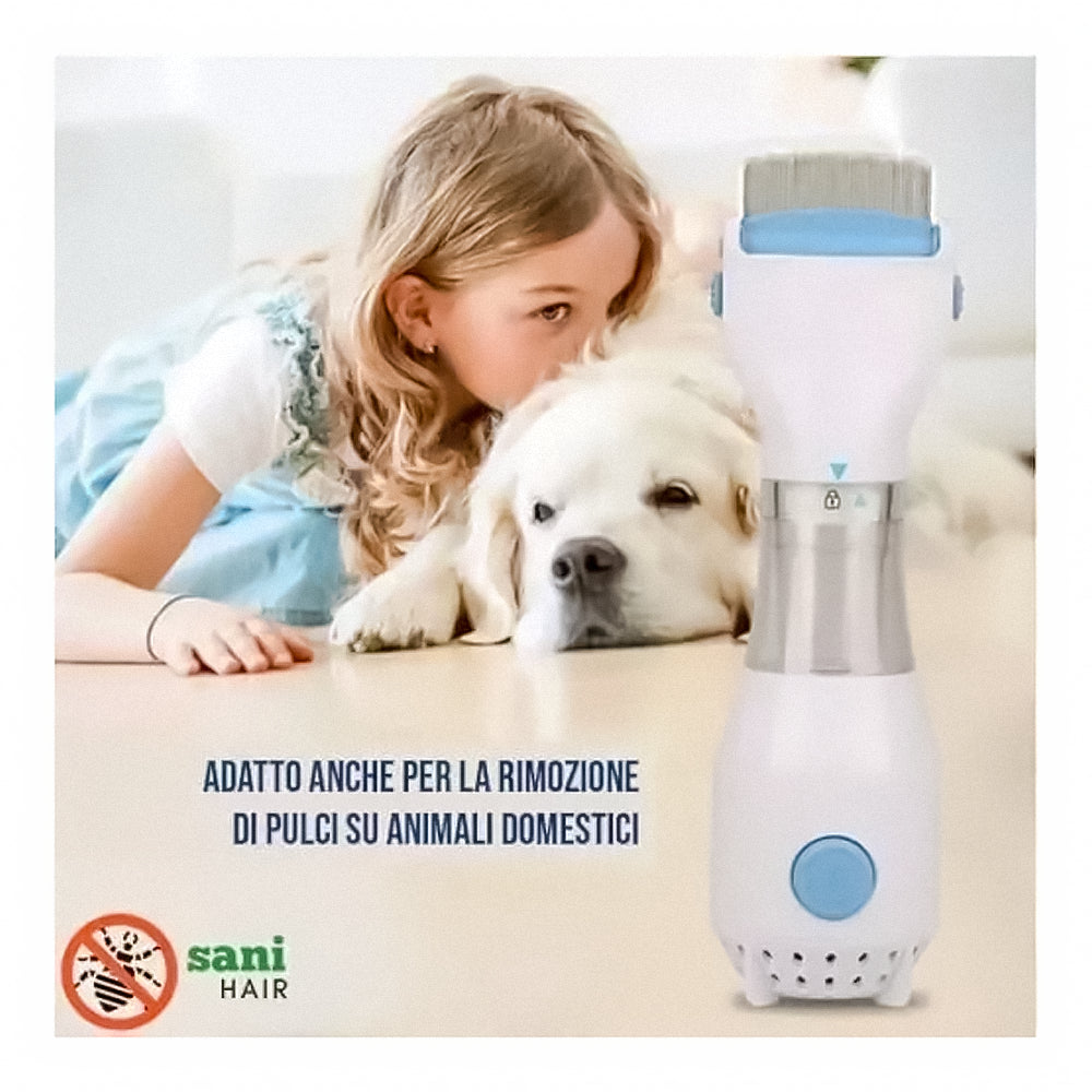Pettine Elettrico a Led - Cattura e Aspira Pidocchi, Lendini e Uova dai Capelli - per Bambini e Adulti