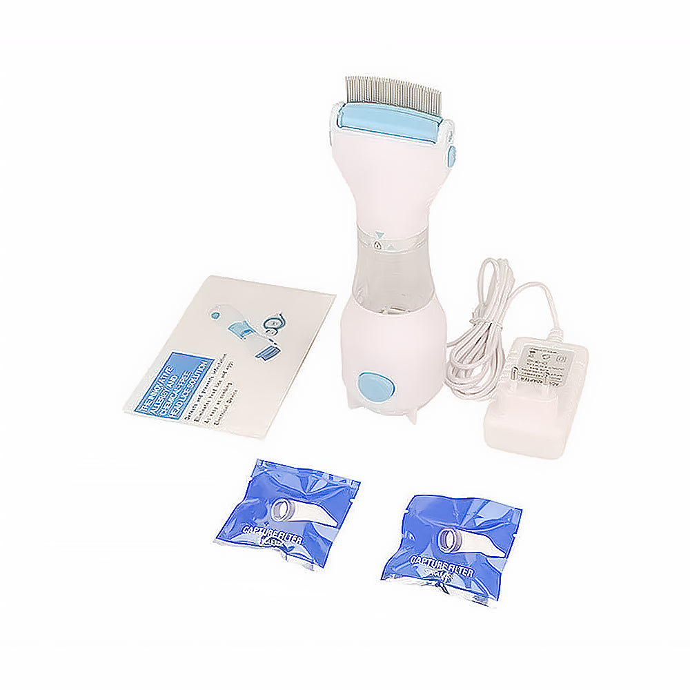 Pettine Elettrico a Led - Cattura e Aspira Pidocchi, Lendini e Uova dai Capelli - per Bambini e Adulti