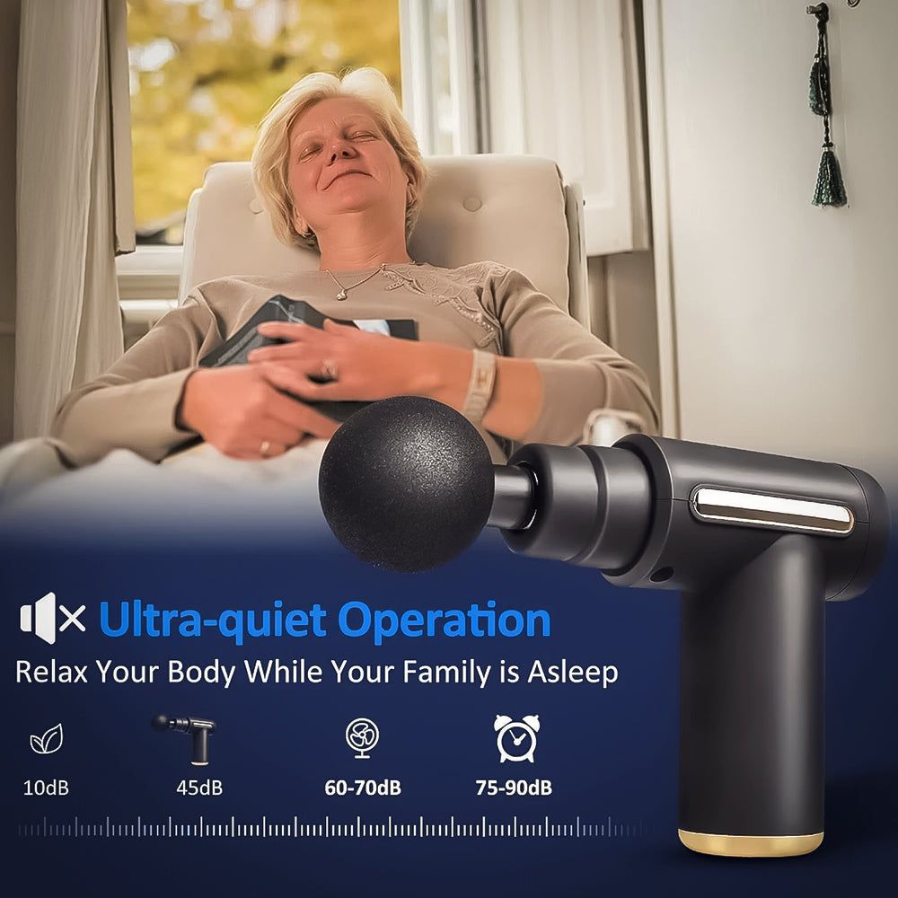 Massage Gun - Pistola Massaggiatore per Rilassamento Muscolare - Portatile a 6 Velocità e Ricaricabile