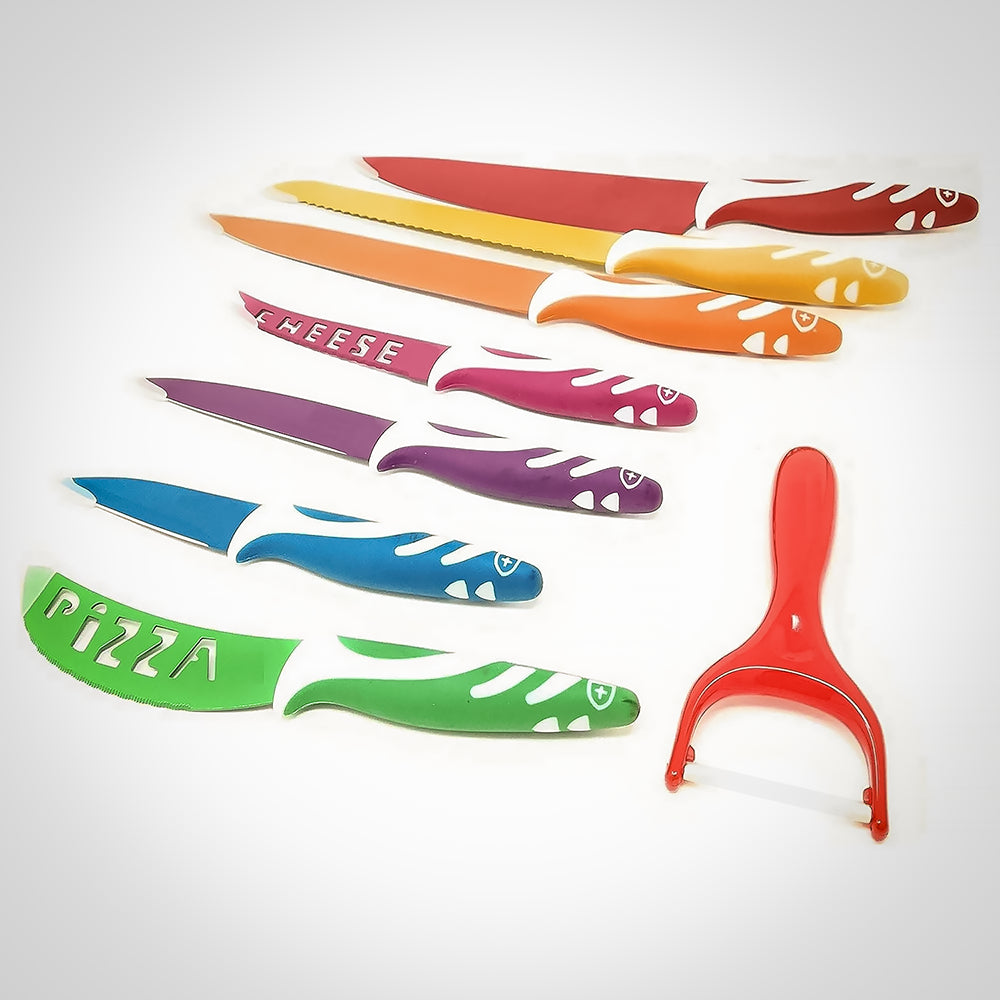 Set Coltelli Cucina Colorati Set Coltelli Lama Acciaio rivestita per Cucina