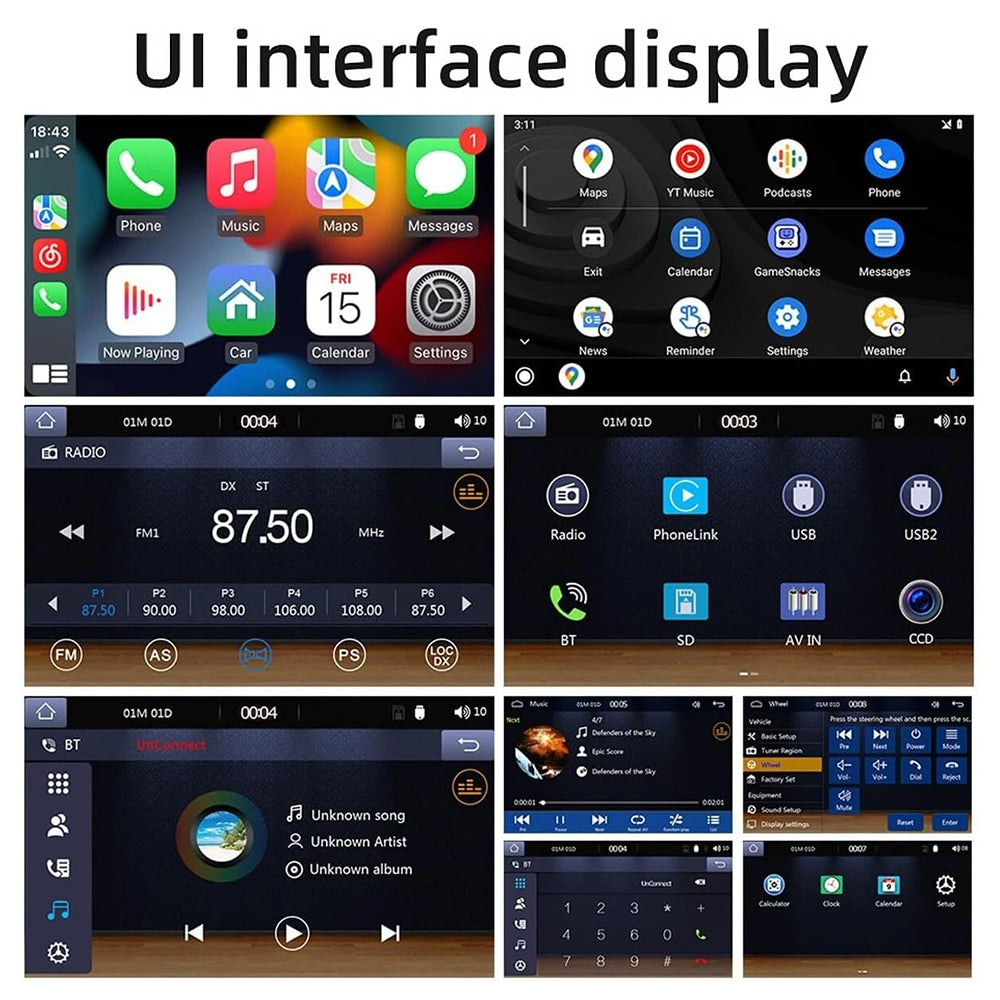 Stereo/Lettore Multimediale per Auto - 2Din - Monitor 7 pollici 4LED - MP5 - Bluetooth - USB