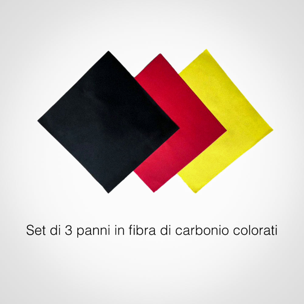 Set 3 Panni in Carbonio cm 40x40 - Pulisce, Asciuga e non lascia Aloni