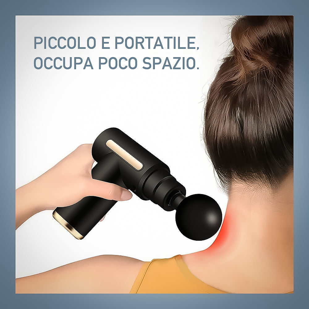 Massage Gun - Pistola Massaggiatore per Rilassamento Muscolare - Portatile a 6 Velocità e Ricaricabile