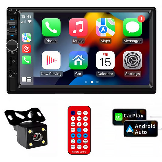 Stereo/Lettore Multimediale per Auto - 2Din - Monitor 7 pollici 4LED - MP5 - Bluetooth - USB