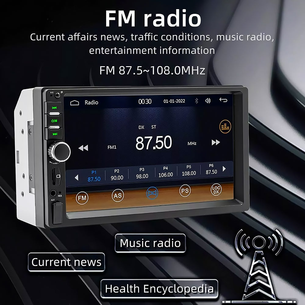 Stereo/Lettore Multimediale per Auto - 2Din - Monitor 7 pollici 4LED - MP5 - Bluetooth - USB
